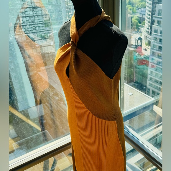 🆕 NICHOLAS 🧿 NWT Daija Twisted Two-Tone Ribbed Knit Midi Dress - Picture 5 of 16